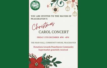 festive poster featuring details of concert