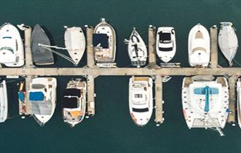 Row of boats moored