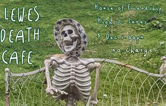 Skeleton on a bench