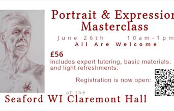 Pen and ink portrait with details of masterclass