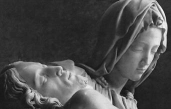 Marble figures of Mary and Jesus