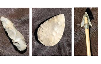Range of flint tools including an arrow head