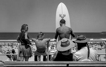 black and white photo of Bondi Beach