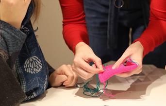 Sewing workshop in progress