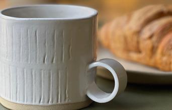 Handmade clay mug