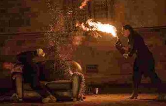 Dance performance with fire
