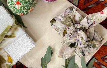 Furoshiki wrapped gifts