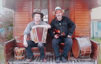 French folk musicians Emmanuel Pariselle and Olivier Gascon