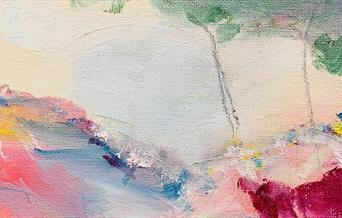 Pink abstract oil painting