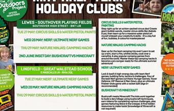 Poster with details of holiday club activities