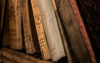 Shelf of antique books