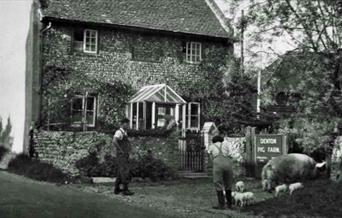 Black & White image of Denton Pig Farm