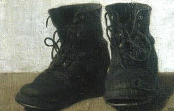 Painting of gardening boots