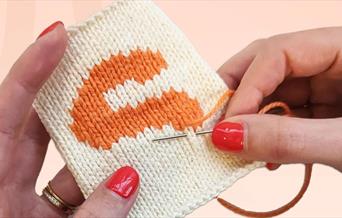 Darning a monogram patch
