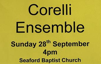 Title of event on yellow notice