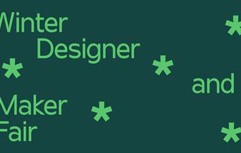 Details of event on green background with green stars