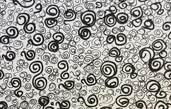 Abstract black/white artwork by Lewes-based artist Alison Briggs