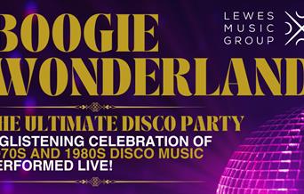 Glitter ball with listings in gold