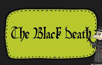 Illustration of crow-like figure with Black Death sign