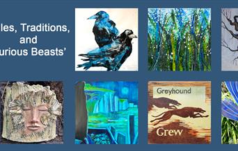Selection of images from Tales Traditions and Curious Beasts exhibition