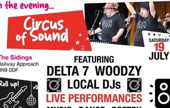 Poster featuring performers and details of event