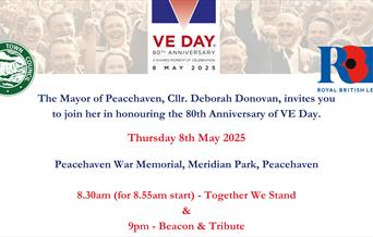 Poster with details of VE Day
