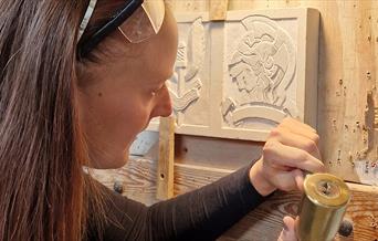 Stonecarving in progress