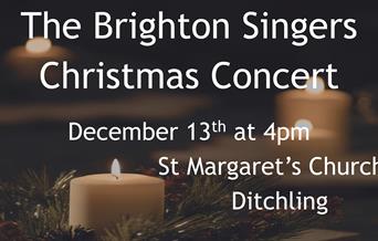 Concert details with festive candles and tinsel