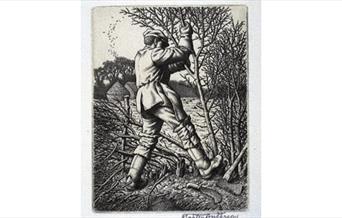 Illustration of a man laying hedges