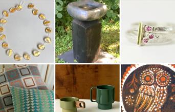 Sculpture, print, jewellery, ceramics + woven textiles