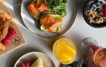 Table laid for brunch