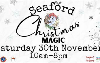 Festive poster with snowflakes
