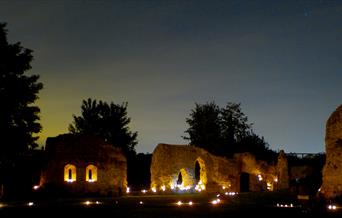 Lewes Priory by candlelight