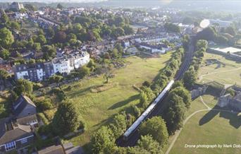 Aerial photo of Lewes Railway, modern day