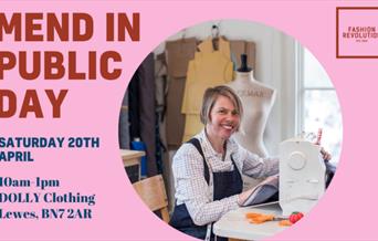 Diana from Dolly Clothing at her sewing machine