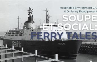Black and white image of Sealink ferry