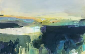 Abstract blue landscape