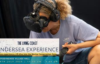 Wearing the headset for the Living Coast Undersea Experience