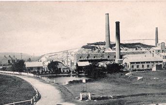 black & white view of industry by the Ouse river