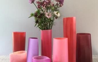 Pink vases