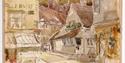 Painted scene depicting Cliffe High Street.