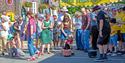 Visitors having a go at curling at South Street Sports Day