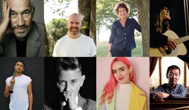 From l to r: Simon Callow, Matt Haig, Jeanette Winterson, Cerys Matthews, Arun Ghosh, Joelle Taylor, Eleanor Medhurst, Melvyn Tan