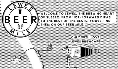 Section of Lewes Beer Mile map