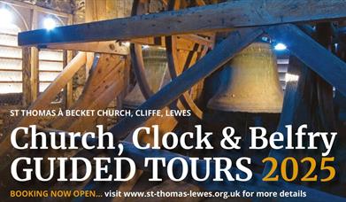 Bell and mechanisms in church bell tower