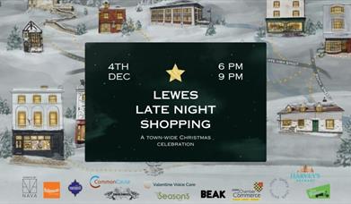 Map of Lewes town centre with details of event