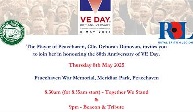 Poster with details of VE Day