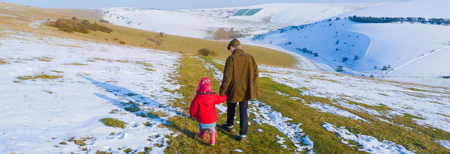 Walking the South Downs in the Snow