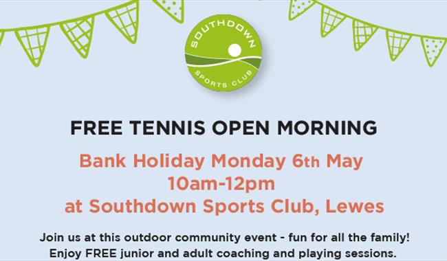 Poster promoting open morning at Southdown Sports Club