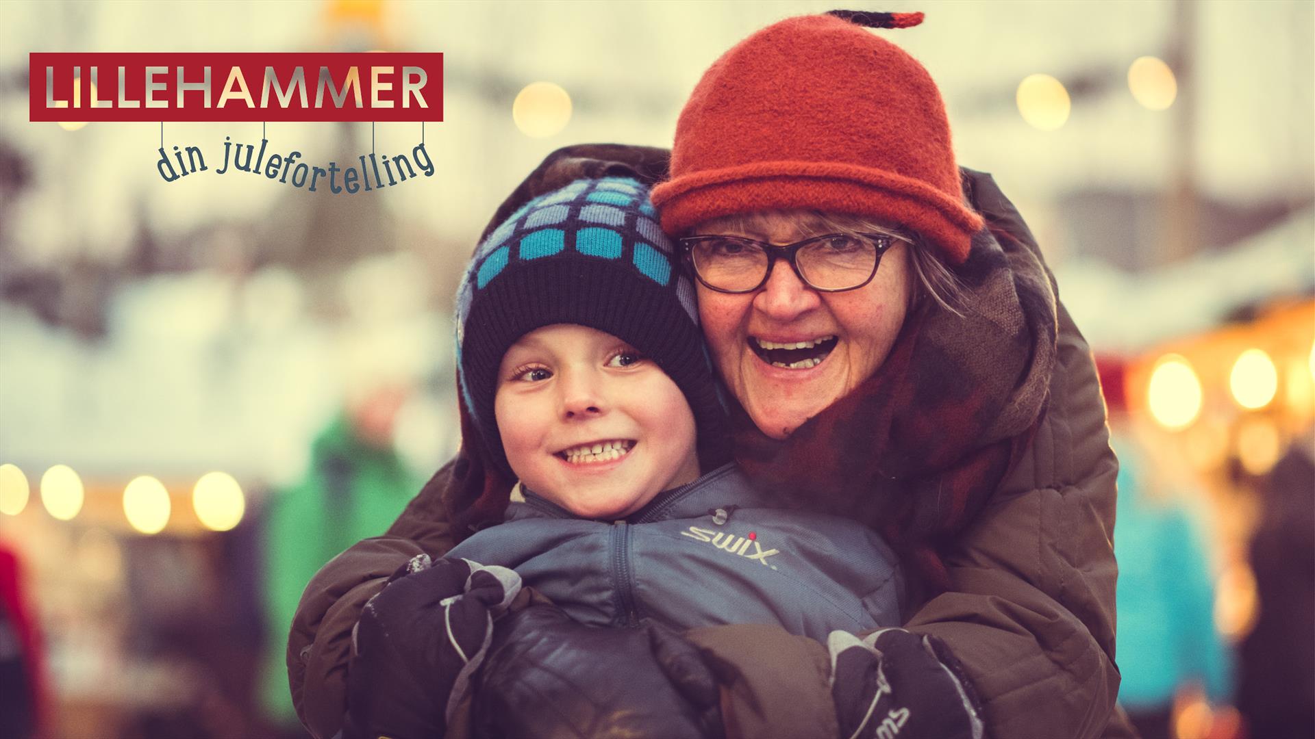 Grandmother and grandchild enjoying the christmas spirit